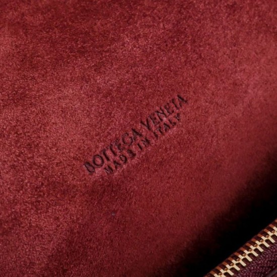 Cloni Borse Replica fedele Notturno Intrecciato Bottega Veneta Borgogna firmate