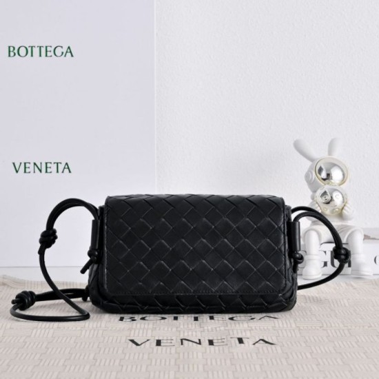 Replica di lusso Borsa 1:1 a tracolla Notturno Intrecciato Bottega Veneta Nero Imitazioni Cloni Borsa Replica a tracolla Notturno Intrecciato Bottega Veneta Nero firmate