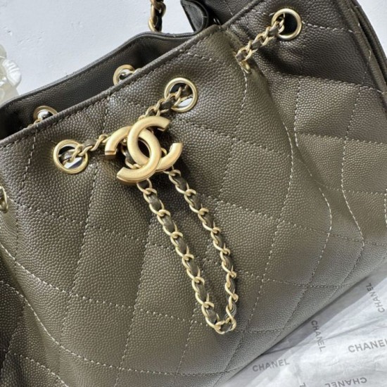 Replica di lusso Borsa a tracolla Chanel AS5293 con coulisse Verde Imitazioni Cloni Borsa a tracolla Chanel AS5293 con coulisse Verde firmate