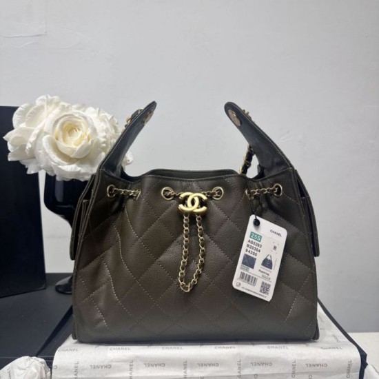 Replica di lusso Borsa a tracolla Chanel AS5293 con coulisse Verde Imitazioni Cloni Borsa a tracolla Chanel AS5293 con coulisse Verde firmate