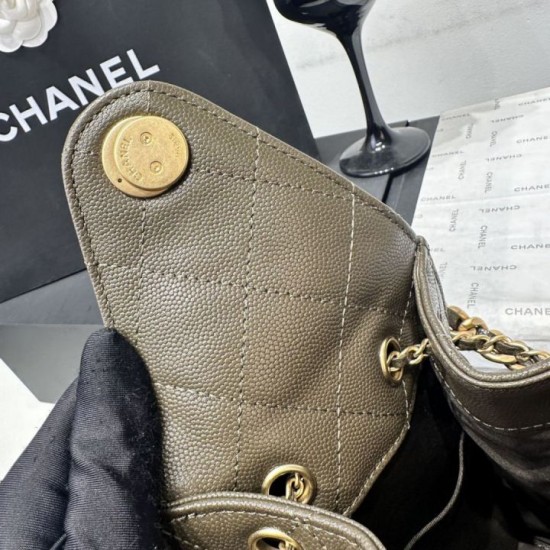 Replica di lusso Borsa a tracolla Chanel AS5293 con coulisse Verde Imitazioni Cloni Borsa a tracolla Chanel AS5293 con coulisse Verde firmate