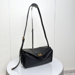 Replica di lusso Borsa a tracolla media Balenciaga Le 7 Nero Imitazioni Cloni Borsa a tracolla media Balenciaga Le 7 Nero firmate