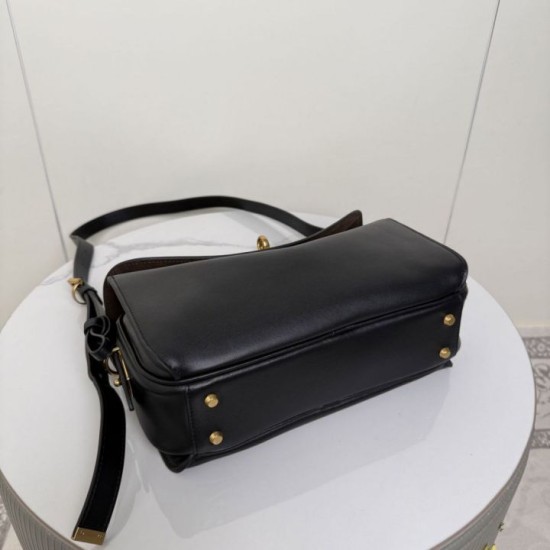 Replica di lusso Borsa a tracolla media Balenciaga Le 7 Nero Imitazioni Cloni Borsa a tracolla media Balenciaga Le 7 Nero firmate