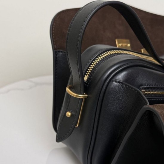 Replica di lusso Borsa a tracolla media Balenciaga Le 7 Nero Imitazioni Cloni Borsa a tracolla media Balenciaga Le 7 Nero firmate