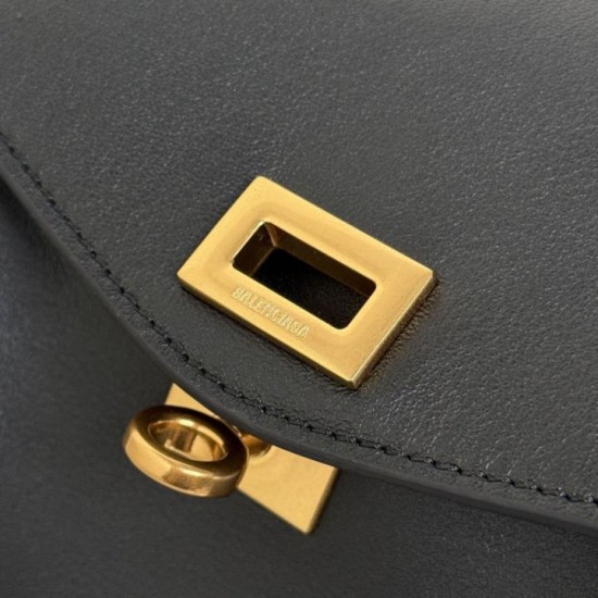 Replica di lusso Borsa a tracolla media Balenciaga Le 7 Nero Imitazioni Cloni Borsa a tracolla media Balenciaga Le 7 Nero firmate
