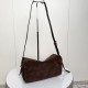 Replica di lusso Borsa a tracolla Balenciaga Le 7 scamosciata Marrone Imitazioni Cloni Borsa a tracolla Balenciaga Le 7 scamosciata Marrone firmate