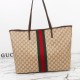 Cloni Borse Replica tote grande Gucci 874745 Tribeca Tela rivestita GG marrone firmate