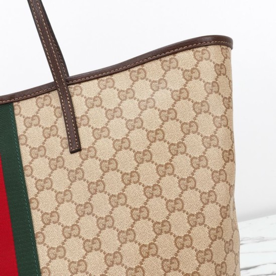 Cloni Borse Replica tote grande Gucci 874745 Tribeca Tela rivestita GG marrone firmate