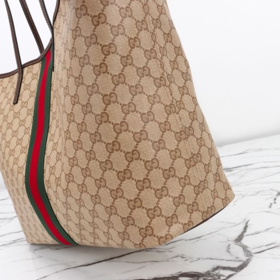 Cloni Borse Replica tote grande Gucci 874745 Tribeca Tela rivestita GG marrone firmate