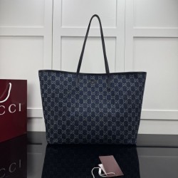 Replica Borse tote grande Gucci 874745 Tribeca Tela blu scuro firmate