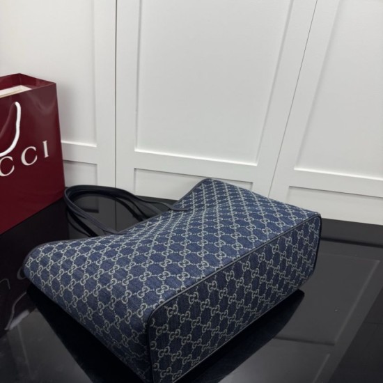 Replica di lusso Borse tote grande Gucci 874745 Tribeca Tela blu scuro Imitazioni Replica Borse tote grande Gucci 874745 Tribeca Tela blu scuro firmate