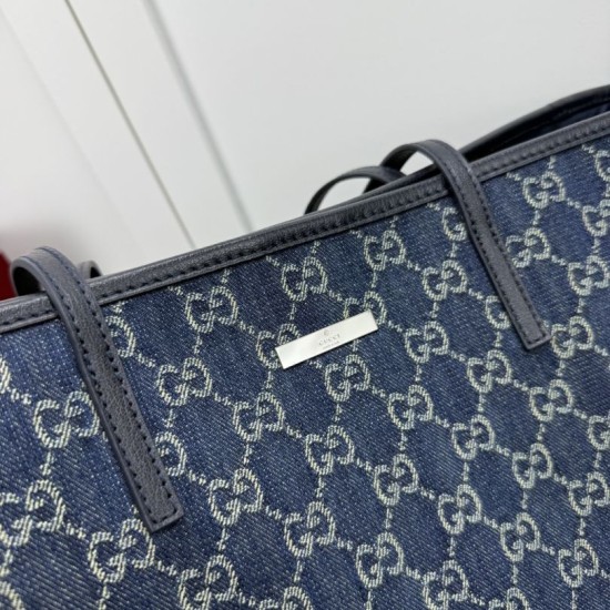 Replica di lusso Borse tote grande Gucci 874745 Tribeca Tela blu scuro Imitazioni Replica Borse tote grande Gucci 874745 Tribeca Tela blu scuro firmate