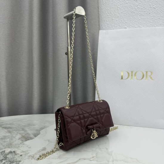 Replica di lusso Borse Dior My Tender Dior Top Handle Mini Chain Bag Borgogna Imitazioni Cloni Borse Dior My Tender Dior Top Handle Mini Chain Bag Borgogna firmate