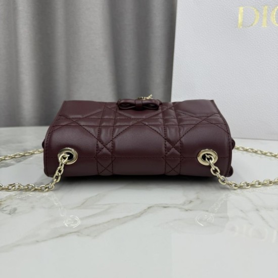 Replica di lusso Borse Dior My Tender Dior Top Handle Mini Chain Bag Borgogna Imitazioni Cloni Borse Dior My Tender Dior Top Handle Mini Chain Bag Borgogna firmate