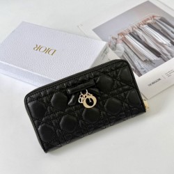 Cloni Pari replica Portafoglio Dior My Dior con farfalle Nero firmate