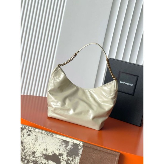 Replica di lusso Borsa a tracolla YSL Saint Laurent Hortense beige cerata Imitazioni Cloni Borsa a tracolla YSL Saint Laurent Hortense beige cerata firmate