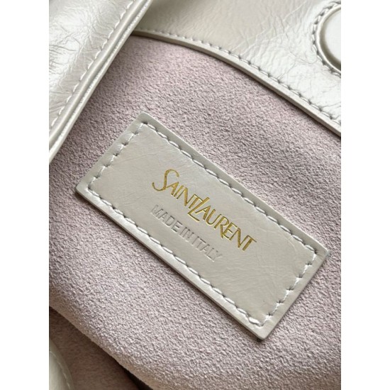 Replica di lusso Borsa a tracolla YSL Saint Laurent Hortense beige cerata Imitazioni Cloni Borsa a tracolla YSL Saint Laurent Hortense beige cerata firmate