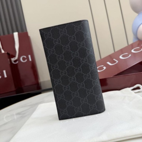 Replica di lusso Alta gamma Portafoglio lungo Gucci 856563 GG Supreme nero Imitazioni Cloni Alta gamma replica Portafoglio lungo Gucci 856563 GG Supreme nero firmate