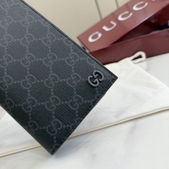 Replica di lusso Alta gamma Portafoglio lungo Gucci 856563 GG Supreme nero Imitazioni Cloni Alta gamma replica Portafoglio lungo Gucci 856563 GG Supreme nero firmate