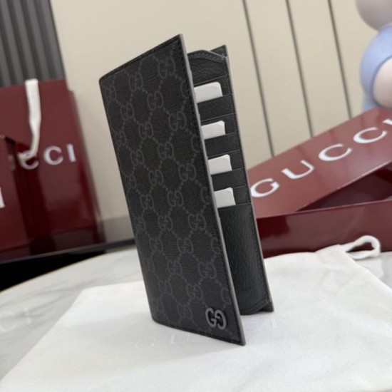 Replica di lusso Alta gamma Portafoglio lungo Gucci 856563 GG Supreme nero Imitazioni Cloni Alta gamma replica Portafoglio lungo Gucci 856563 GG Supreme nero firmate