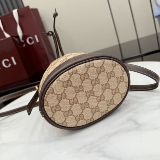 Cloni Borsa a secchiello Gucci 876060 con tracolla marrone firmate