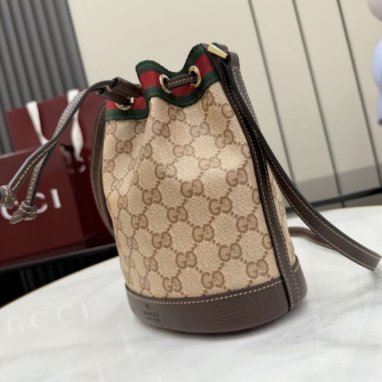 Cloni Borsa a secchiello Gucci 876060 con tracolla marrone firmate