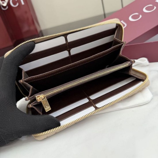 Replica di lusso Borse Portafoglio lungo Gucci 876434 con cerniera tela GG marrone Imitazioni Replica Borse Portafoglio lungo Gucci 876434 con cerniera tela GG marrone firmate