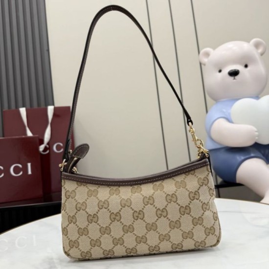 Replica di lusso Borsa a tracolla piccola Gucci 875847 Gossip marrone Imitazioni Cloni Borsa a tracolla piccola Gucci 875847 Gossip marrone firmate