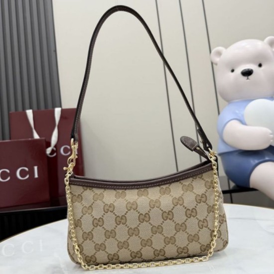 Replica di lusso Borsa a tracolla piccola Gucci 875847 Gossip marrone Imitazioni Cloni Borsa a tracolla piccola Gucci 875847 Gossip marrone firmate