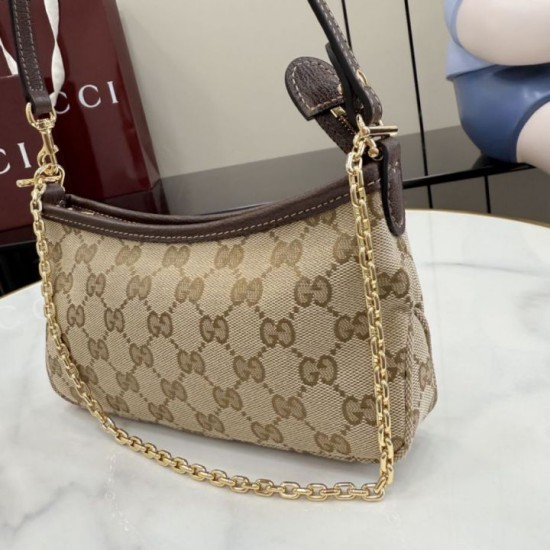 Replica di lusso Borsa a tracolla piccola Gucci 875847 Gossip marrone Imitazioni Cloni Borsa a tracolla piccola Gucci 875847 Gossip marrone firmate