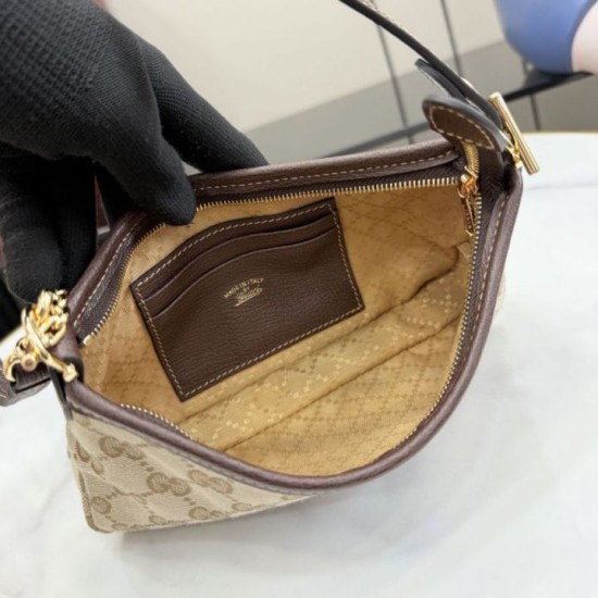 Replica di lusso Borsa a tracolla piccola Gucci 875847 Gossip marrone Imitazioni Cloni Borsa a tracolla piccola Gucci 875847 Gossip marrone firmate