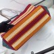 Replica di lusso Borsa tote a righe rafia Miu Miu 5BG228 lavorata all'uncinetto Imitazioni Cloni Borsa tote a righe rafia Miu Miu 5BG228 lavorata all'uncinetto firmate