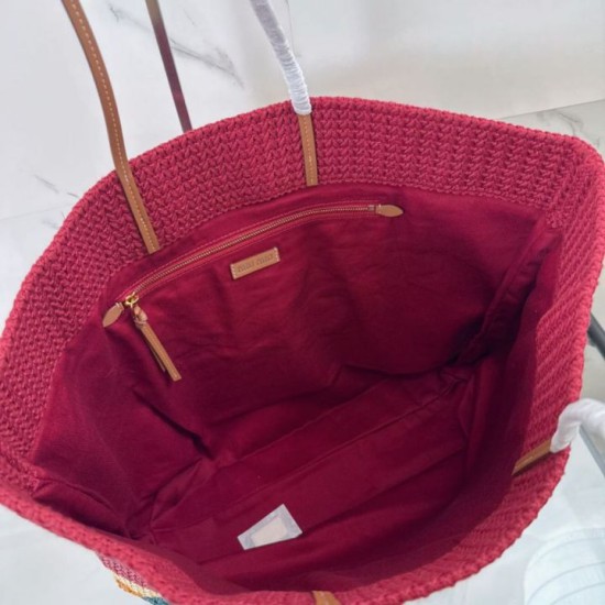 Replica di lusso Borsa tote a righe rafia Miu Miu 5BG228 lavorata all'uncinetto Imitazioni Cloni Borsa tote a righe rafia Miu Miu 5BG228 lavorata all'uncinetto firmate