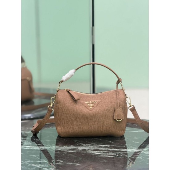 Replica di lusso Borse a tracolla piccola Prada 1BC277 con manico superiore marrone Imitazioni Cloni Borse Replica a tracolla piccola Prada 1BC277 con manico superiore marrone firmate