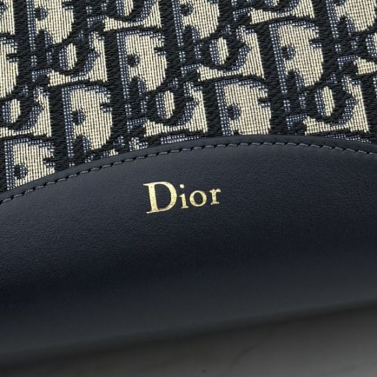 Replica di lusso Borsa a secchiello medio Dior Médaillon M1532 Dior Oblique blu Imitazioni Cloni Borsa a secchiello medio Dior Médaillon M1532 Dior Oblique blu firmate