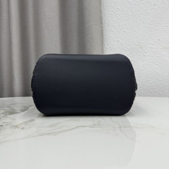 Replica di lusso Borsa a secchiello medio Dior Médaillon M1532 Dior Oblique blu Imitazioni Cloni Borsa a secchiello medio Dior Médaillon M1532 Dior Oblique blu firmate