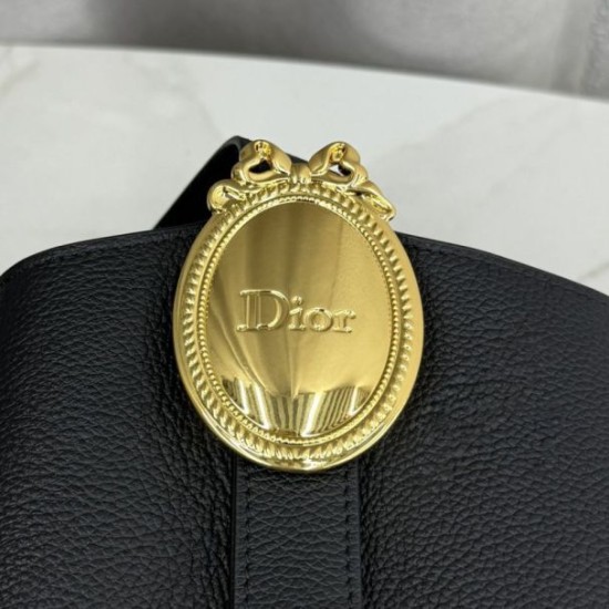Replica di lusso Borsa 1:1 a secchiello medio Dior Médaillon M1532 Nero Imitazioni Cloni Borsa Replica a secchiello medio Dior Médaillon M1532 Nero firmate