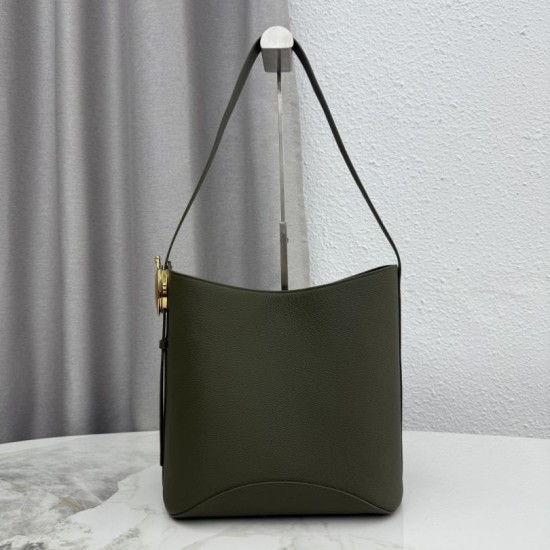 Replica di lusso Borsa a secchiello medio Dior Médaillon M1532 Verde scuro Imitazioni Cloni Borsa a secchiello medio Dior Médaillon M1532 Verde scuro firmate