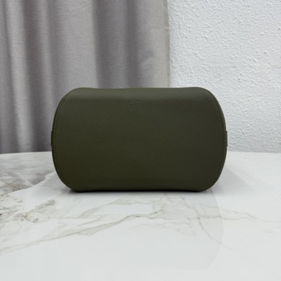 Replica di lusso Borsa a secchiello medio Dior Médaillon M1532 Verde scuro Imitazioni Cloni Borsa a secchiello medio Dior Médaillon M1532 Verde scuro firmate