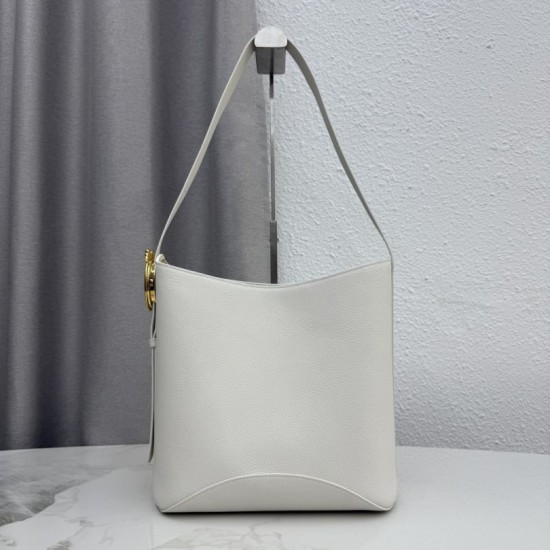 Replica di lusso Borsa a secchiello medio Dior Medalillon M1532 Bianco Imitazioni Cloni Borsa a secchiello medio Dior Medalillon M1532 Bianco firmate