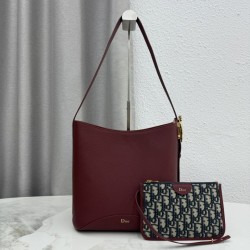 Borsa a secchiello medio Dior Médaillon M1532 Borgogna