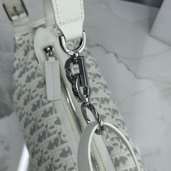 Replica di lusso Bora Pari a tracolla piccola Dior D-Journey M2416 beige/grigio Imitazioni Cloni Bora Pari replica a tracolla piccola Dior D-Journey M2416 beige/grigio firmate