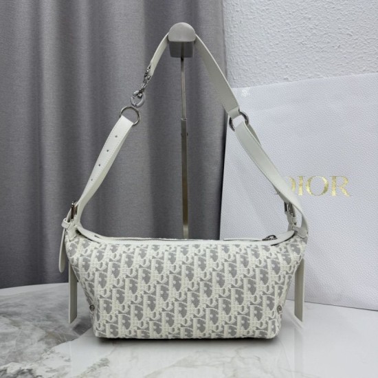 Replica di lusso Bora Pari a tracolla piccola Dior D-Journey M2416 beige/grigio Imitazioni Cloni Bora Pari replica a tracolla piccola Dior D-Journey M2416 beige/grigio firmate