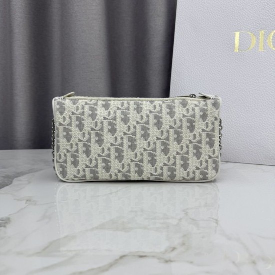 Cloni Pochette Dior Oblique Bow Chain S2504 beige/grigio firmate