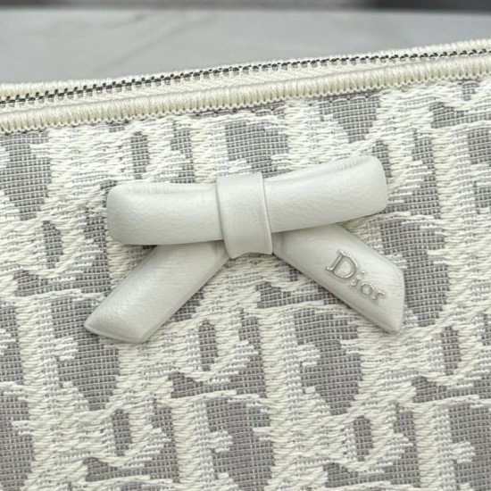 Cloni Pochette Dior Oblique Bow Chain S2504 beige/grigio firmate