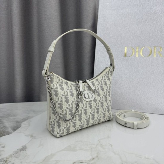 Replica di lusso Borse a tracolla Dior 30 Montaigne Miss Caro Oblique beige/grigio Imitazioni Cloni Borse Replica a tracolla Dior 30 Montaigne Miss Caro Oblique beige/grigio firmate