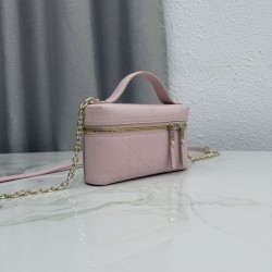 Borsa a mano Dior Trianon Soft Vanity Mini Chain S4613 Rosa Borsa a mano Dior Trianon Soft Vanity Mini Chain S4613 Rosa