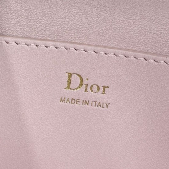Replica di lusso Borsa a mano Dior Trianon Soft Vanity Mini Chain S4613 Rosa Imitazioni Cloni Borsa a mano Dior Trianon Soft Vanity Mini Chain S4613 Rosa firmate