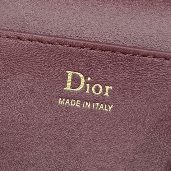 Replica di lusso Borsa a mano Dior Trianon Soft Vanity Mini Chain S4613 Borgogna Imitazioni Cloni Borsa a mano Dior Trianon Soft Vanity Mini Chain S4613 Borgogna firmate