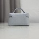 Cloni Borsa Replica a mano Dior Trianon Soft Vanity Mini Chain S4613 Blu firmate
